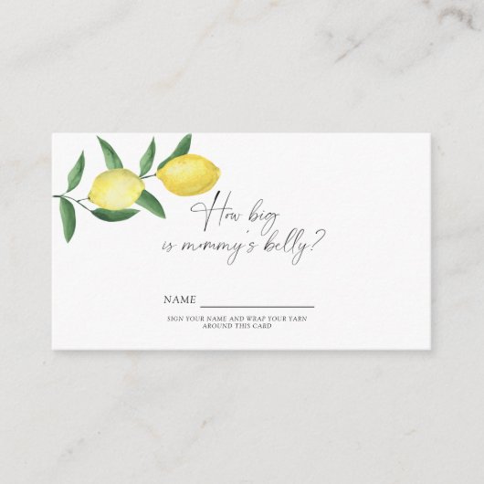 Citrus citroen - Hoe groot is mama's buik spel Informatiekaartje (Voorkant)