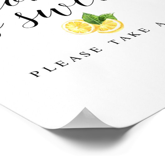 Citrus Citroen Liefde is Zoete Bord 8x10" Poster (Hoek)