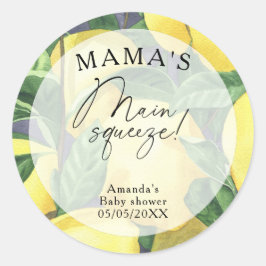 Citrus Citroen - Mama's main squeeze baby shower Ronde Sticker