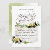 Citrus Citroen Mediterraan Bruiloftsfeest Kaart (Voorkant / Achterkant)