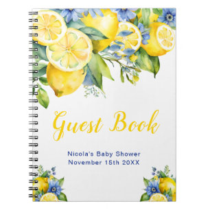 Citrus Citroen Mediterrane Baby Shower Gastboek Notitieboek