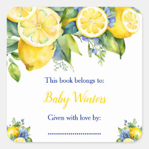 Citrus Citroen Mediterrane Baby Shower Vierkante Sticker