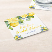 Citrus Citroen Mediterrane Bruiloft Kartonnen Onderzetters (Schuin)