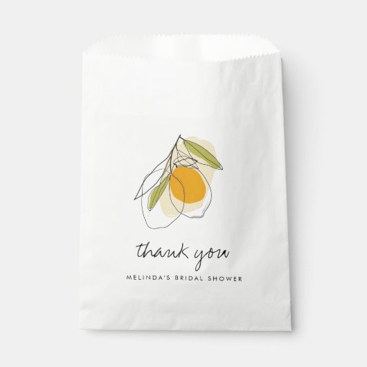 Citrus citroen modern minimalistisch Vrijgezellenf Bedankzakje (Voorkant)