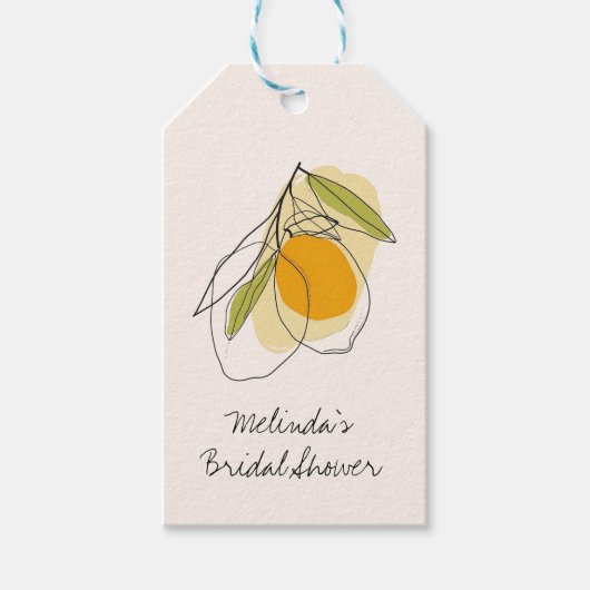 Citrus citroen modern minimalistisch Vrijgezellenf Cadeaulabel (Voorkant)
