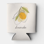 Citrus Citroen Moderne Aangepaste Naam Bruidsmeisj Blikjeskoeler (Voorkant)