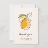 Citrus Citroen Moderne Botanische Bruiloftsshower Bedankkaart (Voorkant)