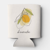 Citrus Citroen Moderne Bruiloft Met Naam Blikjeskoeler (Achterkant)