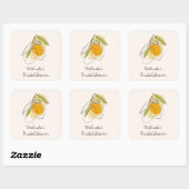 Citrus Citroen Moderne Minimalistische Bruidsdouch Vierkante Sticker (Vel)
