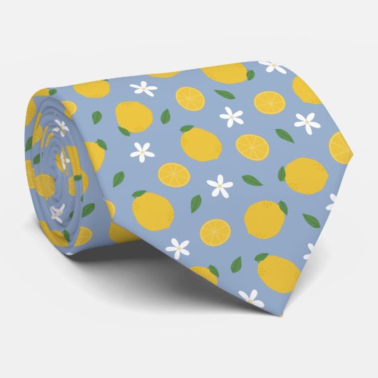 Citrus Citroen Patroon Stropdas (Opgerold)
