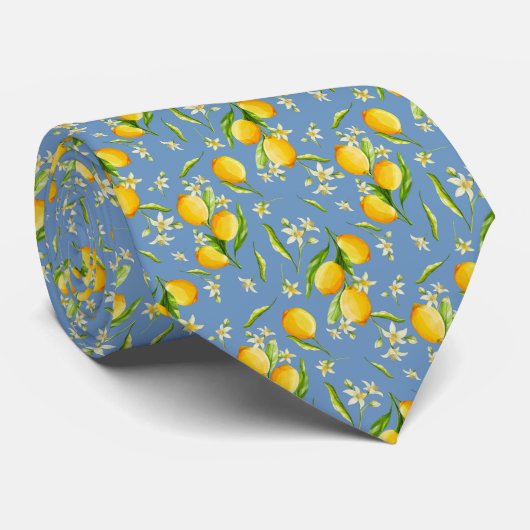 Citrus Citroen Patroon Stropdas (Opgerold)