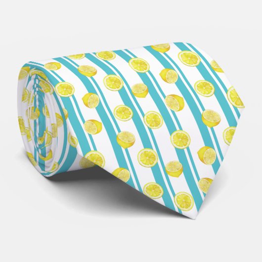 Citrus Citroen Patroon Stropdas (Opgerold)