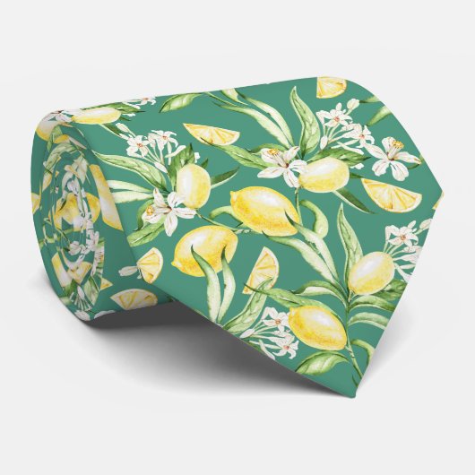 Citrus Citroen Patroon Stropdas (Opgerold)