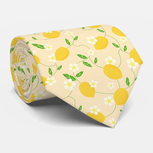 Citrus Citroen Patroon Stropdas (Opgerold)