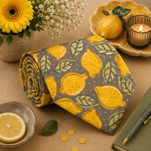 Citrus Citroen Patroon Stropdas