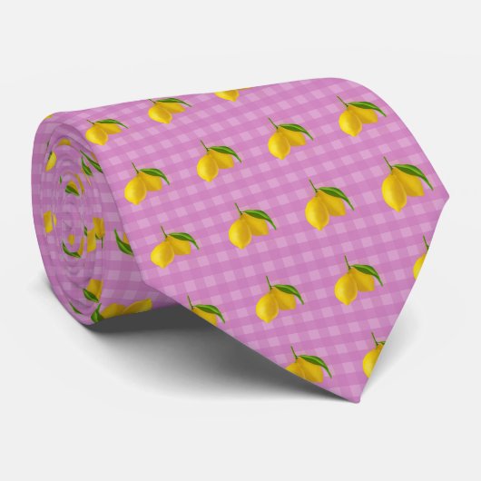Citrus Citroen Patroon Stropdas (Opgerold)