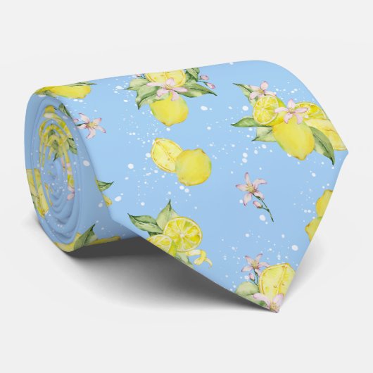 Citrus Citroen Patroon Stropdas (Opgerold)