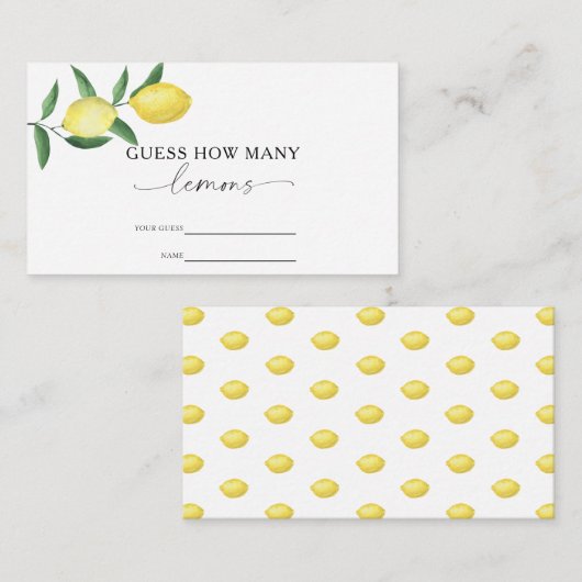 Citrus citroen - Raad hoeveel citroenen Informatiekaartje (Voorkant / Achterkant)