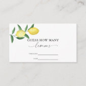 Citrus citroen - Raad hoeveel citroenen Informatiekaartje (Voorkant)