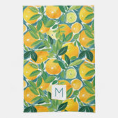 Citrus Citroen Sinaasappel Limoen INITIAAL Artisan Theedoek (Verticaal)