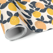 Citrus Citroen Sinaasappels Abstract Modern Patter Cadeaupapier (Rol Hoek)