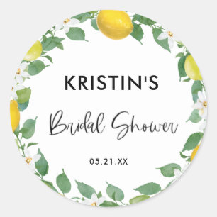 Citrus Citroen Thema Bruiloft Dank Je Favor Ronde Sticker