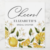 Citrus citroen Vrijgezellenfeest Wijn Etiket (Enkel label)