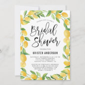Citrus citroen Waterverf bruids doucheuitnodiging Kaart (Voorkant)