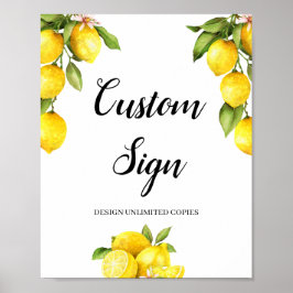 Citrus citroen zomer aangepast bord maak jezelf poster