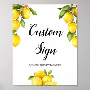 Citrus citroen zomer aangepast bord maak zelf poster