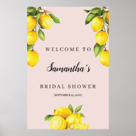 Citrus citroen zomer bruiloft bruidsshower welkoms poster