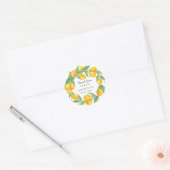 Citrus citroen zomer bruiloft ronde sticker (Envelop)