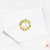 Citrus citroen zomer bruiloft ronde sticker (Envelop)