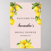 Citrus citroen zomer bruiloft welkomstbord poster (Voorkant)