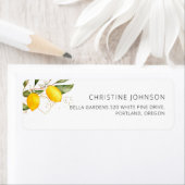 Citrus Citroen Zomer Bruiloftsontvangst Adres Etiket (Insitu)