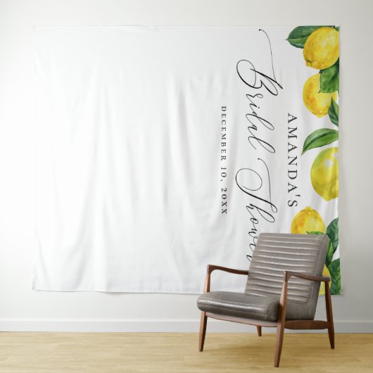 Citrus citroenachtergrond. Achtergrond vrijgezelle Wandkleed (In Situ (horizontaal))