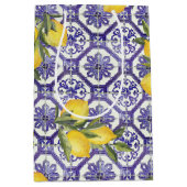 Citrus Citroenblauw Portugees Tegel Mediterraan Medium Cadeauzakje (Voorkant)