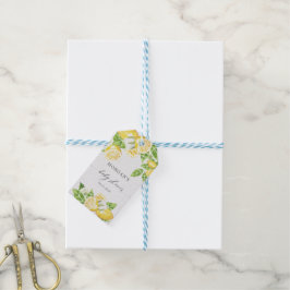 Citrus citroenboom bloem baby shower monogram cadeaulabel