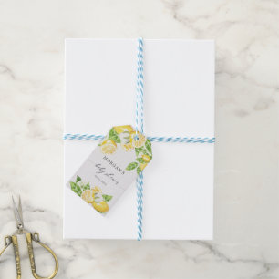 Citrus citroenboom bloem baby shower monogram cadeaulabel