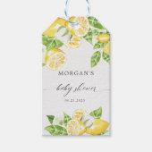 Citrus citroenboom bloem baby shower monogram cadeaulabel (Voorkant)