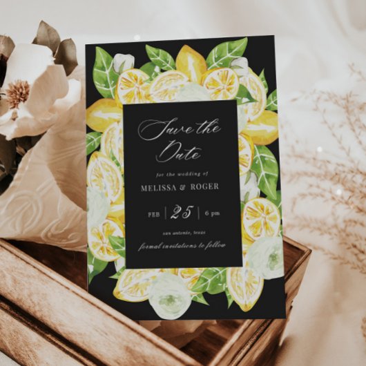 Citrus citroenboom Elegant Save The Date Invitatio