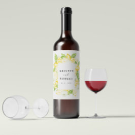 Citrus citroenboom fruit bloemenbruiloft wijn labe wijn etiket