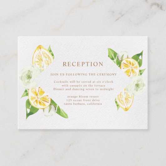 Citrus Citroenboom Receptie Behuizing Kaart (Voorkant)