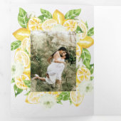 Citrus citroenboom Tri-Fold bruiloft uitnodiging (Binnenzijde eerst)