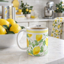 Citrus Citroenen en Bladeren Koffiemok