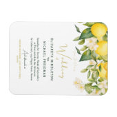 Citrus citroenen geel botanische bruiloft uitnodig magneet (Horizontaal)