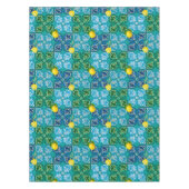 Citrus, citroenen, groen, blauwe tegels, zomerkuns tafelkleed (Voorkant)