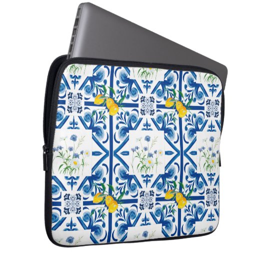 Citrus, citroenen, middellandse zee laptop sleeve (Voorkant Rechts)