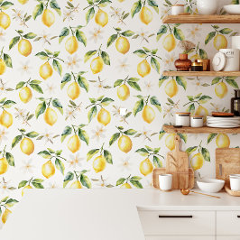 Citrus Citroenfruit Bloemen Botanische Patroon Behang