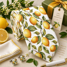 Citrus citroenpatroon stropdas